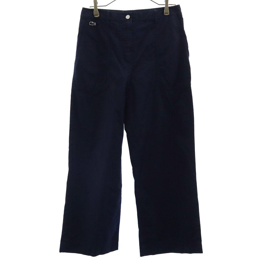 

LACOSTE Logo patch Wide pants 38 Navy Women Used