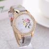 Fashion Chinese Pu Rose Wind Leather Lady Women Quartz Watch
