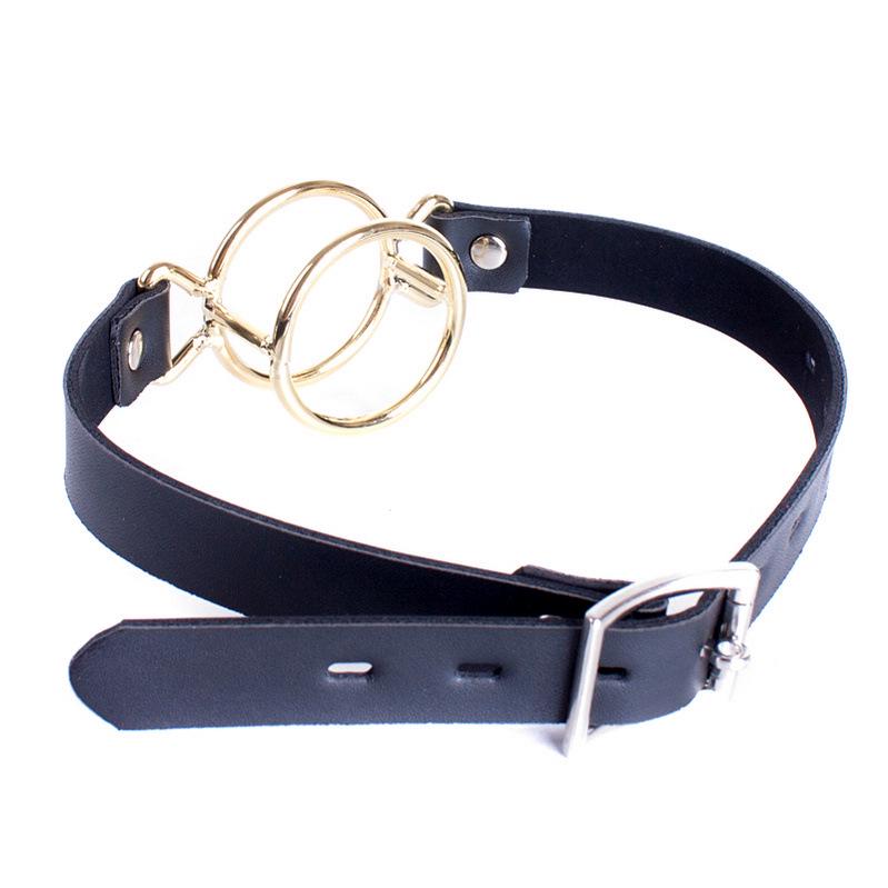 Golden Metal Double Set Mouth Gag for Adults