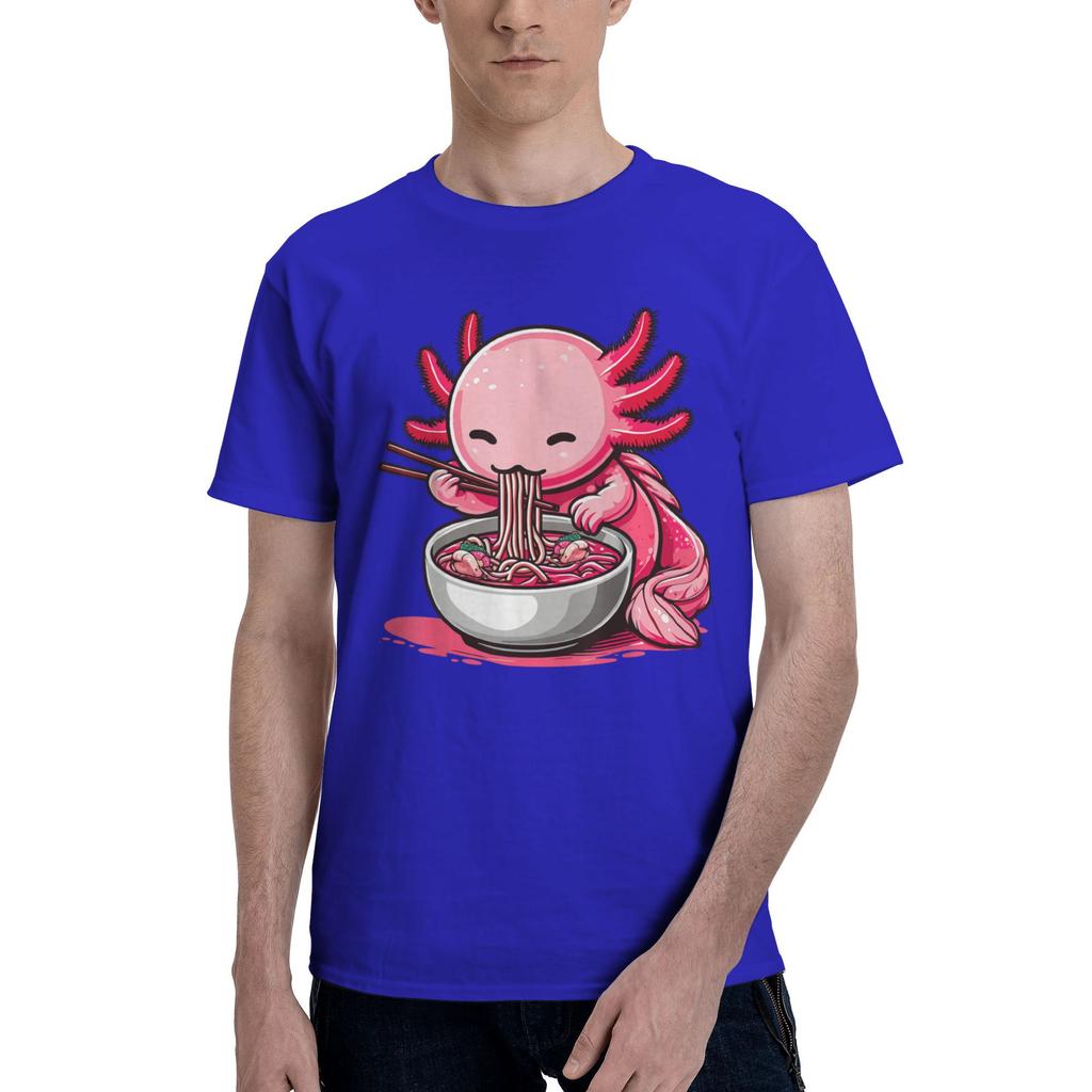 Oversized TShirt Funny Axolotl Noodle Gifts Anime Kawaii Axolotl Eating RaUnisex Noodles Tee Shirt for Unisexs Summer Tops