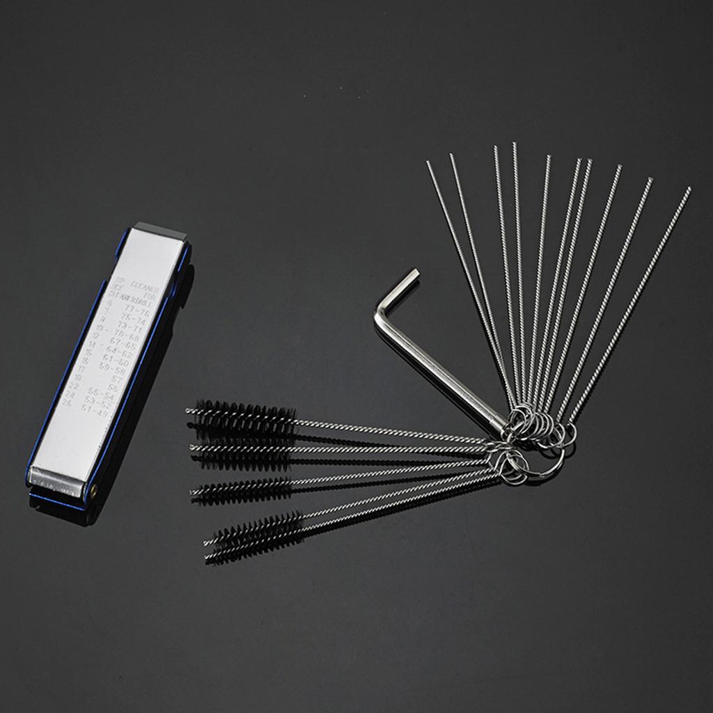 Jet Cleaning Brushes, Carb Carburetor Cleaners 15pcs Nylon Brushes & Cleaning Needles + Cleaning Wires Set + Hexagon