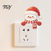 Living Room Accent Christmas Snowman Switch Stickers, PVC Waterproof Light Decals for Square Power Switches & Seasonal Guard Socket Panels, Removable
