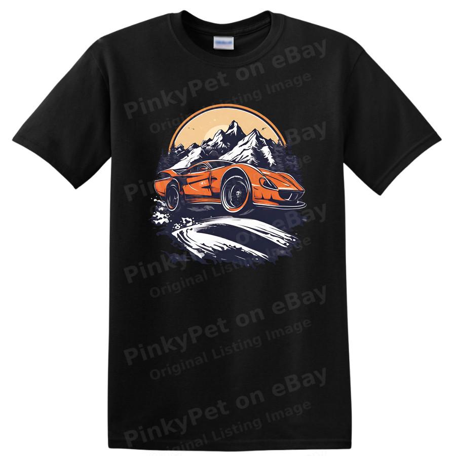 Vintage Racing Car Mountain Adventure T Shirt Graphic Tee for Car Lovers