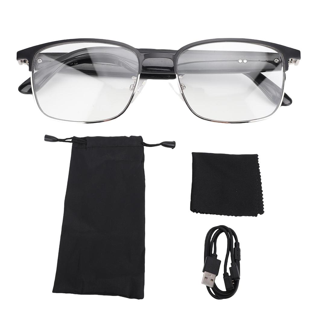 Smarte Bluetooth-Brille Eingebautes Mikrofon und Lautsprecher Sprachsteuerung Smarte Drahtlose Sonnenbrille für Outdoor Silber