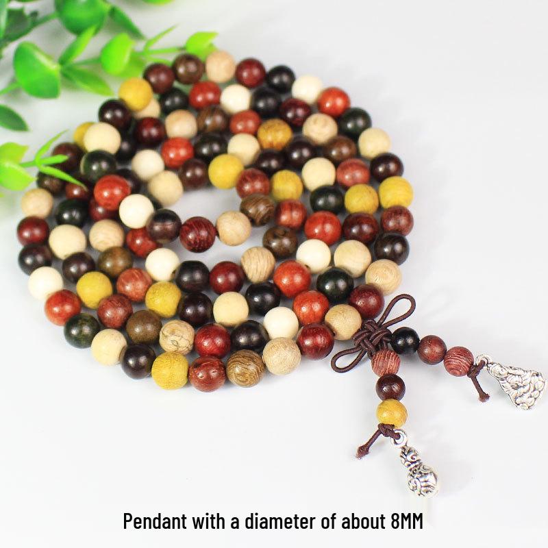 Wooden Sandalwood Buddhist Bead Bracelets - 108 Beads, Unisex Jewelry for Couples