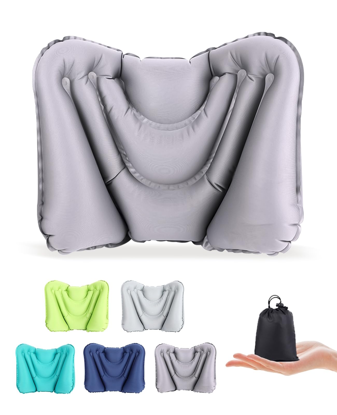 

UULANFA Back Pain Relief Lumbar Comfortable for Airplane Night Air Foldable [2025 Model] Cushion, Pillow, Travel, Office, Bus, Shinkansen, Backrest,