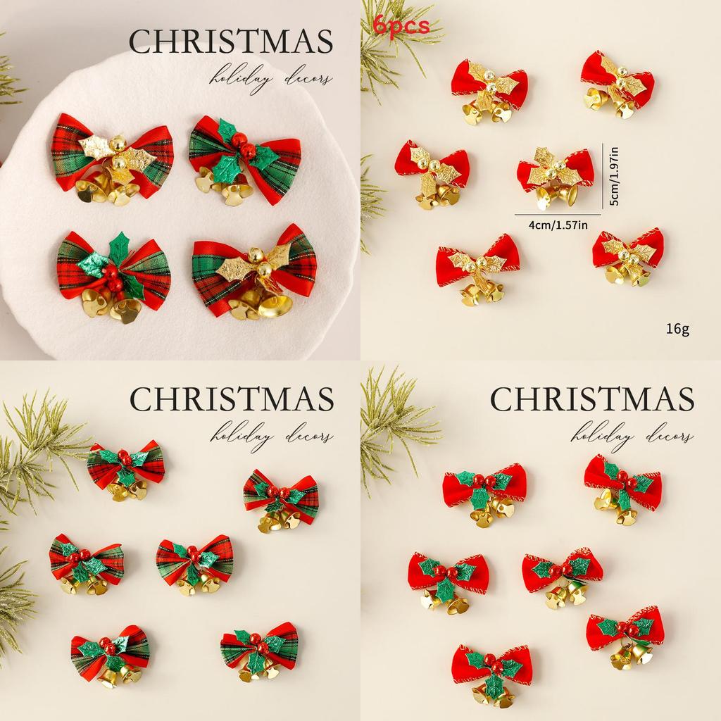 Christmas Mini Butterfly Bell Pendant Set Holiday Decoration Props For Holiday Home Decor
