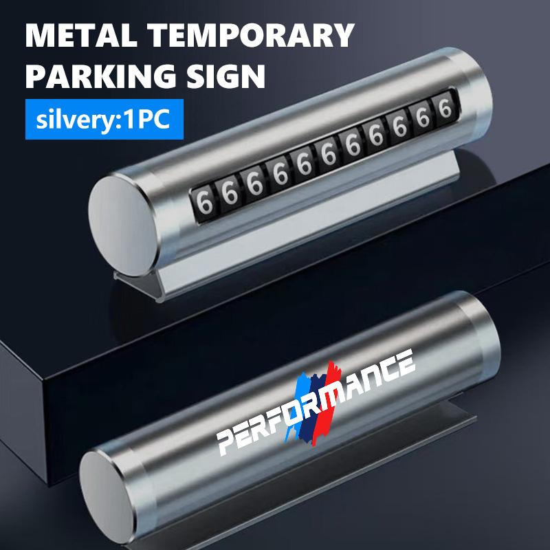 Metal Car Temporary Parking Card Rotate Phone Number Plate Sticker For BMW E28 E32 E34 E53 F10 F20 F30 X1 X3 X5 X6 E90 E91 FE9