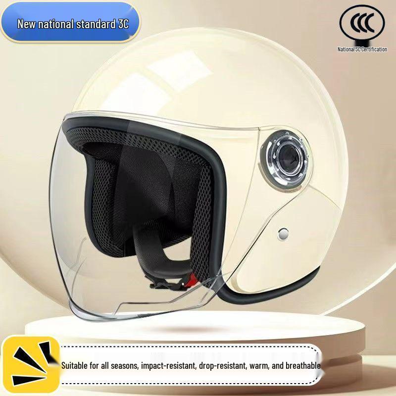 Universal All-Season Helmet with Winter Cold Protection, Cute Double Ear Design for Men & Women, Ideal for Motorcycles & Electric Scooters