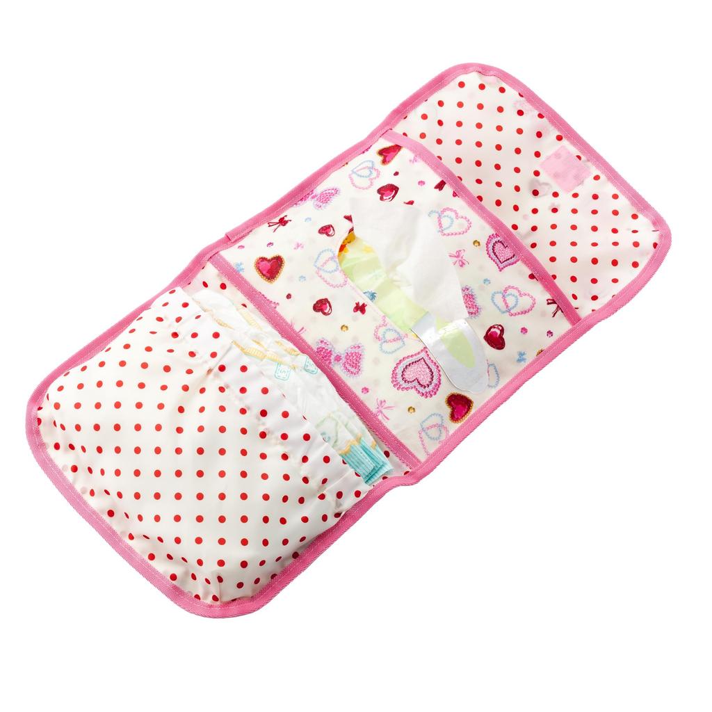 COLORFUL CANDY STYLE Deodorizing Diaper Pouch and Diaper Pouch Set of Heart and Ribbon Sparkle Beauty (Clutch Type) 2, (White) B8001600-BTR