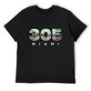 305 Miami Area Cody Skyline Design T-Shirt Oversized Graphic Tee Vintage T Shirts Oversize T-shirts Man Anime Stuff Mens T Shirt
