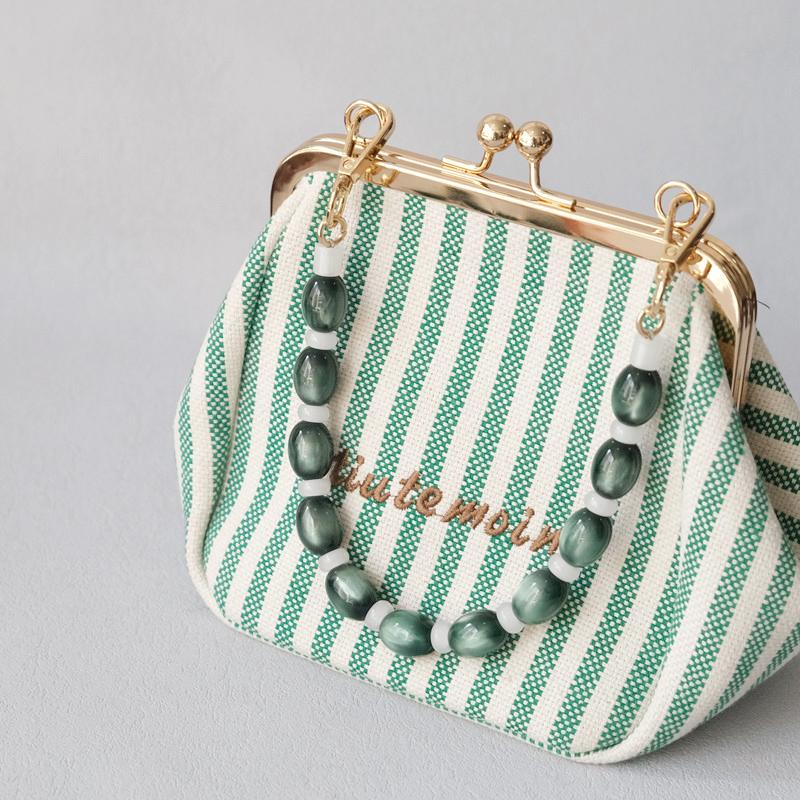 New Fashion Autumn Woman Bag Accessory Detachable Luxury Beaded Chains Cute Acrylic Strap Women Handbag Shoulder Handle Chain