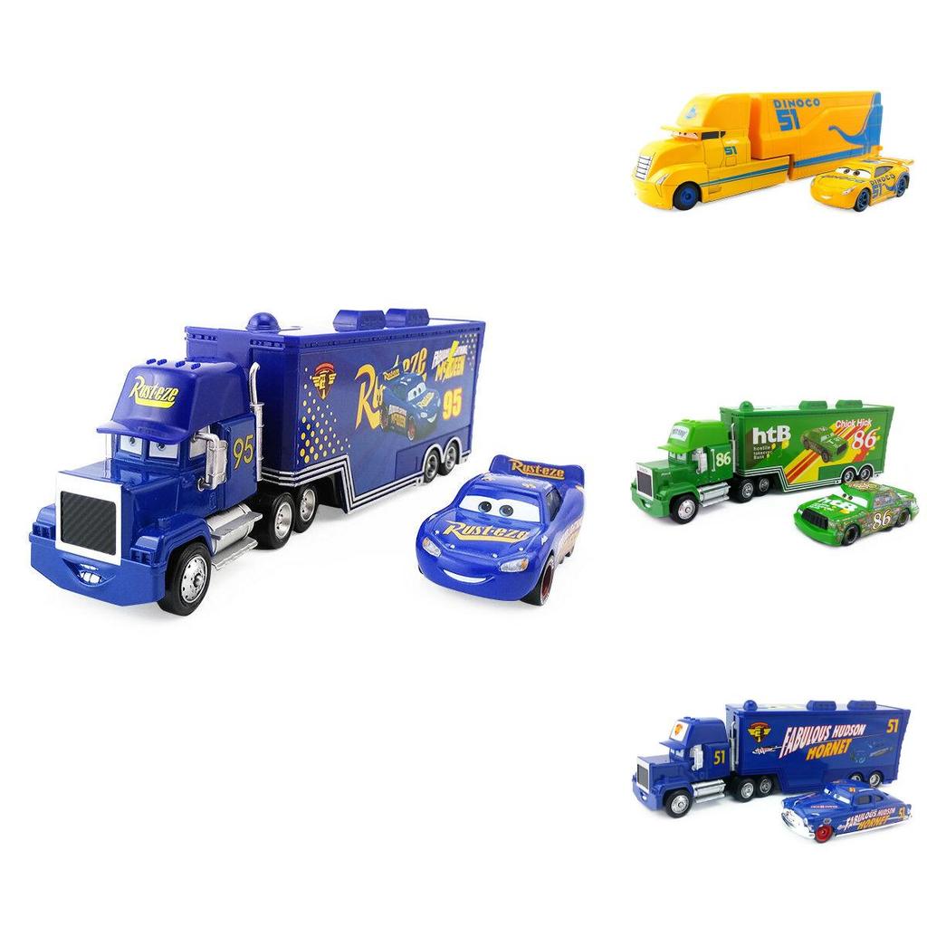Pixar Cars Hexagon Castle Tent Kids Toy Set With Mack Lightning Mcqueen King Jackson Storm Racers