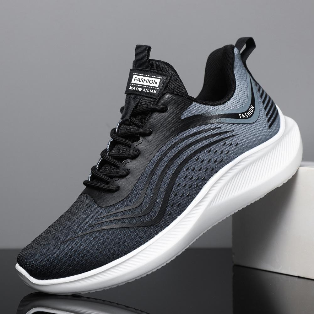 

Мужская обувь, новая сетчатая дышащая спортивная обувь с мягкой подошвой, молодежная модная тенденция, повседневные кроссовки для бега 44