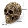 Flower Skull Figurine Decoration Halloween 3D Head Collectible Skeleton Display Lifelike Skull Day of the Dead Ornament