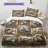 Retro Oil Painting Animals Pattern Bedding,Quilt Set Quilt Cover Pillowcase Home Birthday Gift (1 * Duvet Cover + 2 * Pillowcase, Without Core)