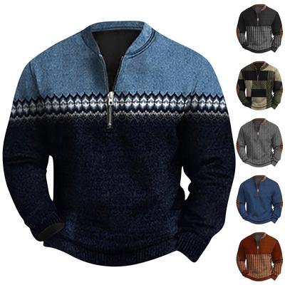 Erkek Retro Günlük Degrade Baskılı Sweatshirt
