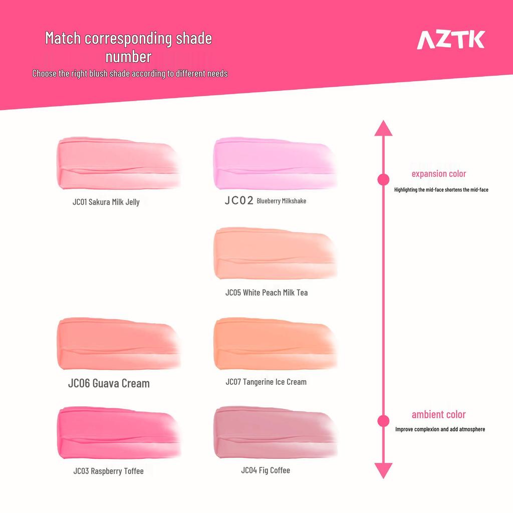 AZTK Vloeibare Blusher & Highlighter: Natuurlijke Matte Huidverbeteraar Crème