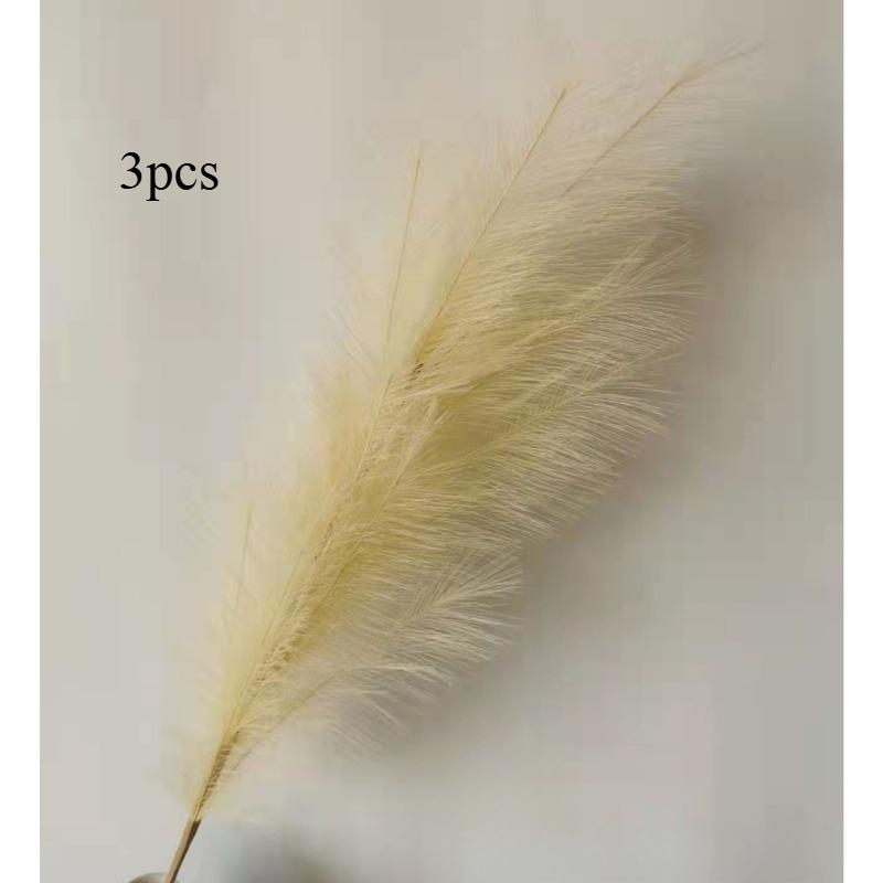 3pcs Large Artificial Pampas Grass 120cm Tall Fluffy Faux Reed Boho Home Wedding Decor Fake Flowers