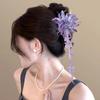 Purple Lycoris Tassel Claw Clip: Elegant Spring/Summer Hair Accessory.