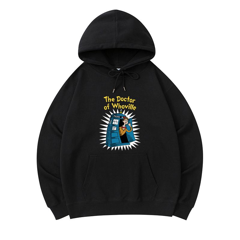 

300 GSM Men s Healthy Cotton Hoodies The Doctor Of Whoville Print Premium Cotton Sweatshirt