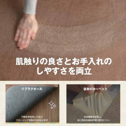 Replaquol Carpet Rug, 200x250cm (approximately 3 tatami mats), Washable, Non-Slip, Antibacterial, Odor Resistant, Dust Mite Resistant, All-Season, Com