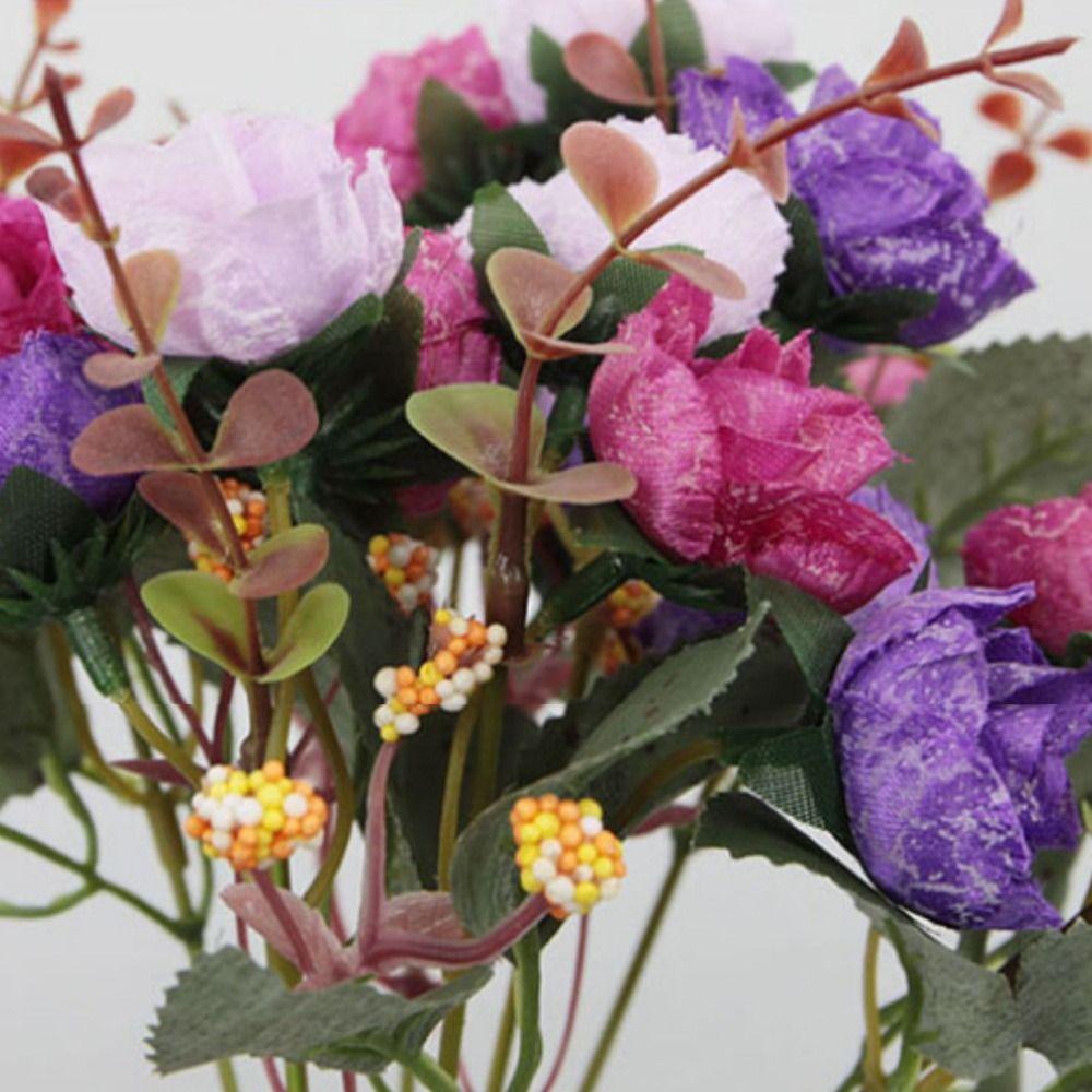 Multicolor Rose Bouquet Artificial Flower DIY Accessories Fake Flower  Wedding Decoration
