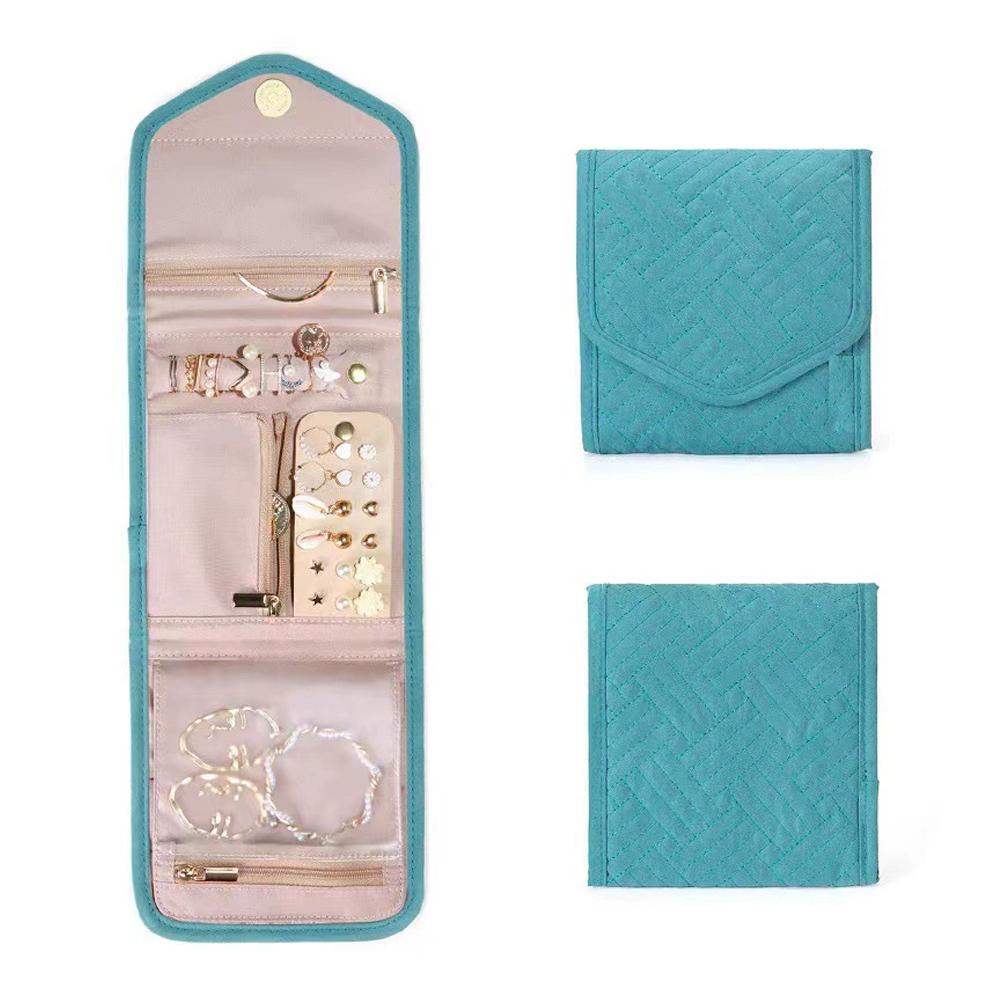 Foldable Travel Jewelry Bag Portable Necklace Earrings Rings Case Organizer Jewelry Storage Bag For Girls Journey Essentials