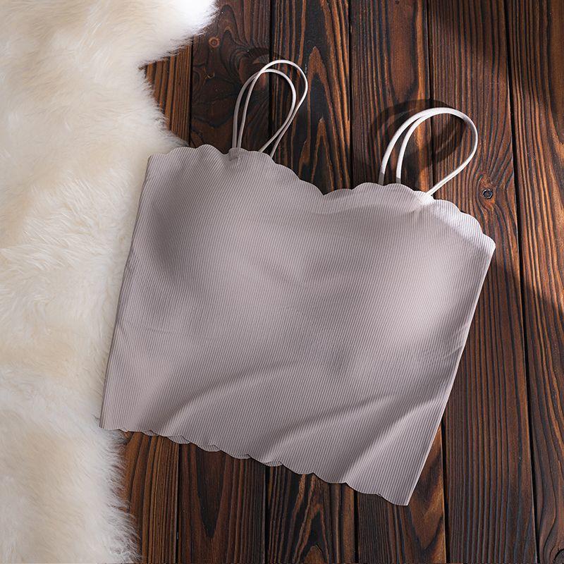 

Без следов Грудь Подушка Основа Без Бюстгальтера Майка Нижнее Белье для Женщин Летом Ношение Внутри и Снаружи Красивая Спина Тонкий Дизайн One size серый