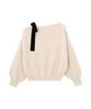 Proportion Body Dressing Velvet Ribbon Knit Beige and Black Women's Sweater,