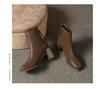 New Shoes for Women Leather Modern Boots Spring Autumn Concise High Tops Casual Shoes Girl Outdoor 6.5CM Short Ankle Boots