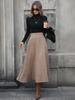 In Stock: High-End European Women's Wool A-line Midi Skirt - Autumn/Winter Collection