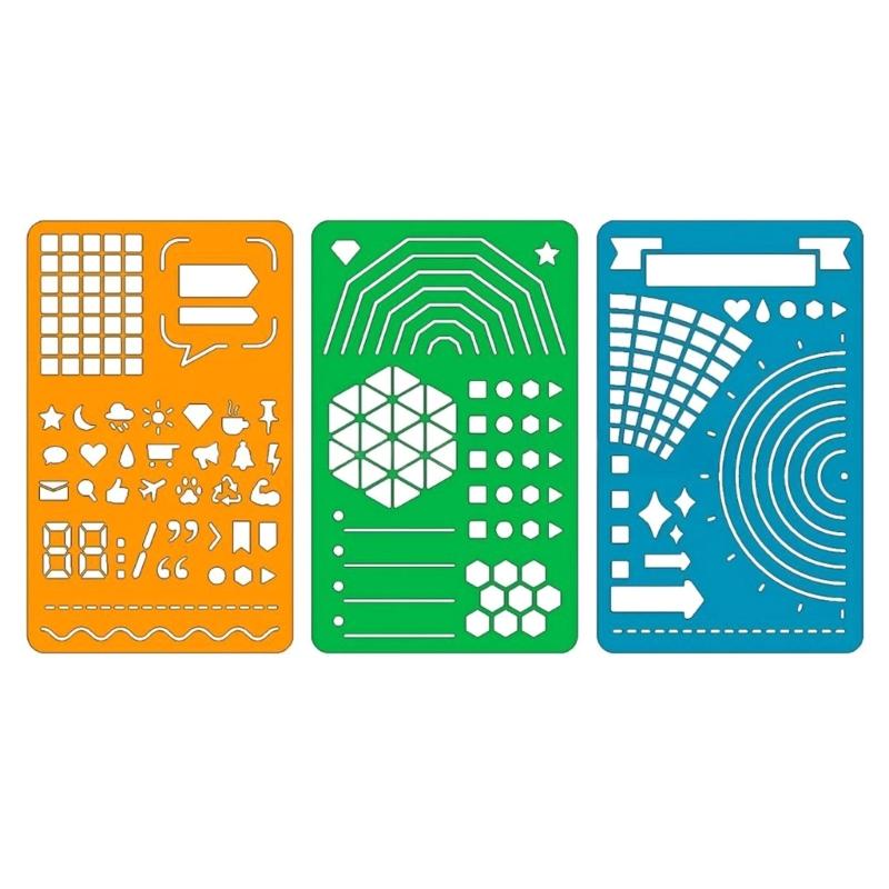 

Portable Field Note Size Ruler Templates 3 Pack Ideal For Students And Designers Crafting Tool 1