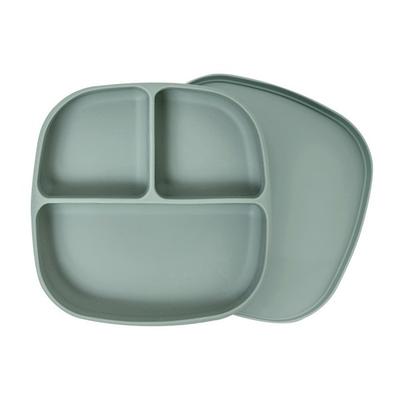 Lalabee bandeja de comida para bebê com sucção de silicone, verde, bandeja de comida + capa de bandeja de comida, itens populares coreanos para pais