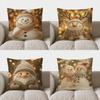 Home Decor Snowman With Bokeh Lights Throw Pillow Cover Pattern Cushion Cover Suitable For Sofa Bedroom Car Pillow Cover