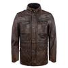 M65 Hunting Jackets Vintage Yellow Brown Genuine Cow Men Leather Jacket Long Winter Coat