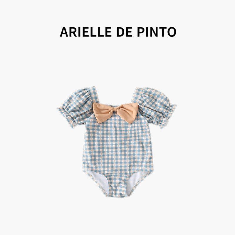 French Arielle De Pinto Girls  Swimsuit Baby One-Piece Cute Swimsuit Little Girl Kidsren s Swimsuit Image color 90
