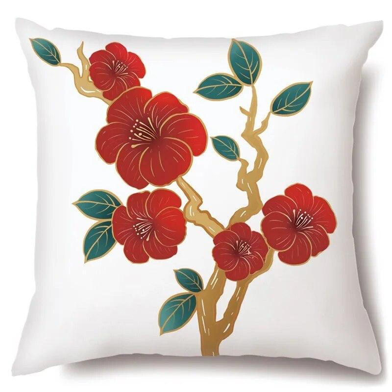 Pillowcase Crane Safflower  Beijing Opera Sofa Home Room Aesthetics