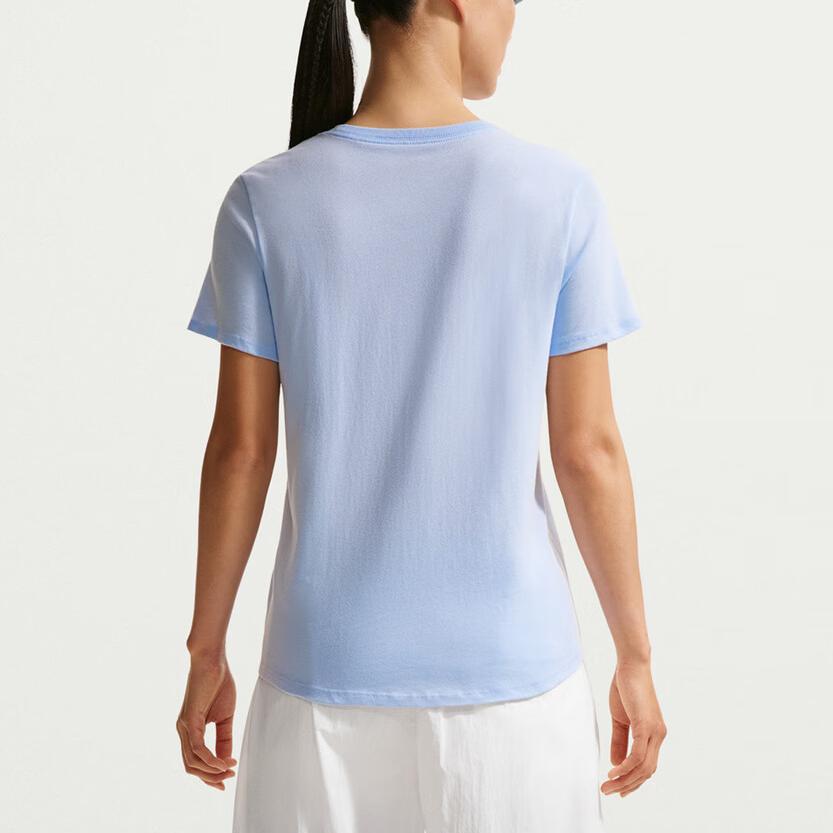 Nike T Shirts Women's Light Blue Crew Neck Moderate DX7907-407