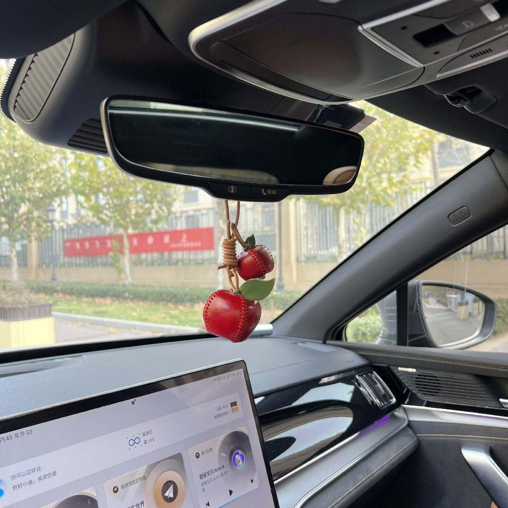 Pear Fruit Pendant Strawberry Bag Pendant Multi-color Leather Keychain  Car Accessory