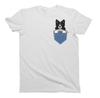 BORDER COLLIE Pocket Dog Cotton T-Shirt Mens Womens Unisex Fit Pet Gift