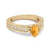 Citrine Tapered Five Stone Ring - 925 Sterling Silver Gold Vermeil