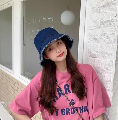Basin Hat, Denim Hat, Women's Fisherman Hat, Sun Shading and Sun Protection Hat, Face Covering, Versatile and Small In Size