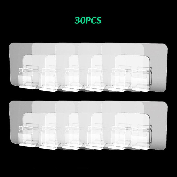 Multi-Purpose SelfAdhesive Hooks Transparent Hanging Holder Shelf Hook Kitchen Bathroom Wall Storage Rack Fixing Sticker Gadgets