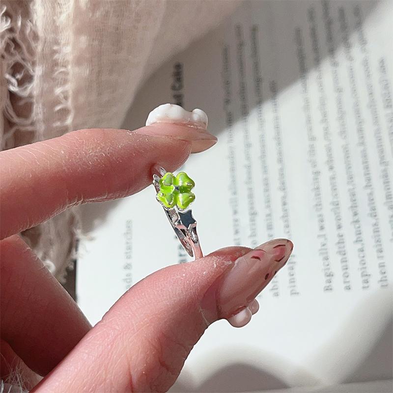 Y2K Four-Leaf Clover Star Ring For Women Trendy Star Geometric Wedding Party Jewelry Gift