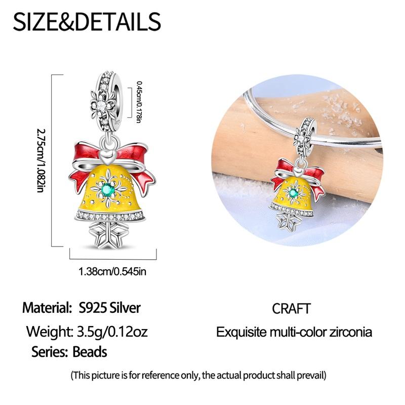 Copper Christmas Bells Good Fortune Pendants Charms Fits Genuine Charms Bracelet Women DoItYourself Jewellery Gifts