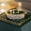 French Design Inlaid Multi-layered Zircon Sparkling Ring Women’s Elegant Simple Daily Wear Wedding Party Jewelry Gifts