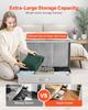 Under Bed Storage with Lids, 805 x 405 x 155 mm, 48L Large Underbed Clothes Storage Containers, Low Profile Gray Under Bed Drawer Shoe Organizer Bins