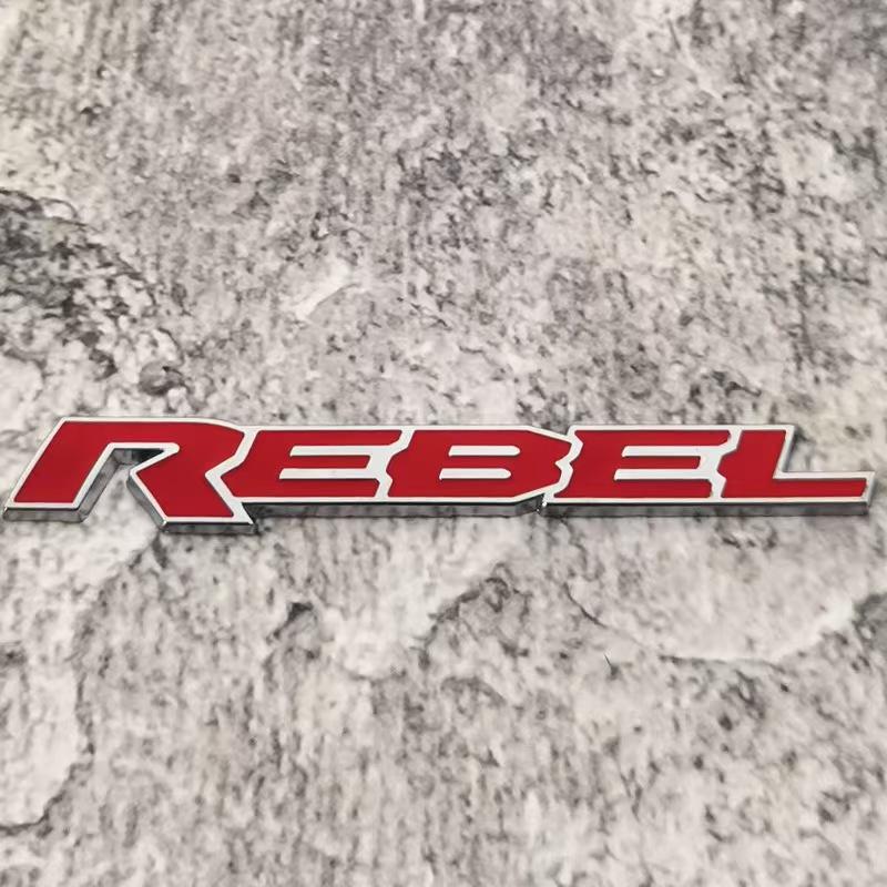 Modified REBEL letter car emblem 3D metal REBEL English body sticker personalized letter car sticker 1pc