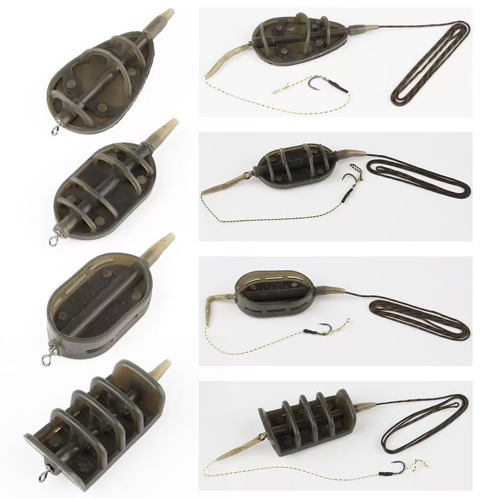 Feeder Fishing European Carp Bait Cage Lead Sinker with Bait Attached To the Feeder 40-80g Fishing Accessories